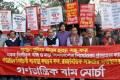 সোমবার জাতীয় প্রেসক্লাবের সামনে সমাবেস করে গনতানত্রিক বাম মোর্চা-পিএনএস