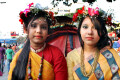 বসন্ত উৎসব ১৪২৪ উপলক্ষে শুক্রবার ঢাকা বিশ্ববিদ্যালয় চারুকলার সামনে অপরুপ সাজে সেজেসে মেয়েরা। ছবিটি তুলেছেন আমাদের চীপ ফটো সাংবাদিক আব্দুল হালিম - পিএনএস