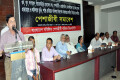 সোমবার জাতীয় প্রেসক্লাবে বাংলাদেশ সম্মিলিত পেশাজীবী পরিষদ আয়োজিত সমাবেশে বক্তব্য রাখেন সাংবাদিক নেতা রুহুল আমিন গাজী –পিএনএস