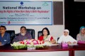 শনিবার জাতীয় প্রেসক্লাবে পারটিসিপেটারি ডেভেলপমেন্ট একশন প্রোগ্রাম আয়োজিত “নবজাত শিশুদের জন্ম নিবন্ধন অধিকার নিশ্চিতকরণ” শীর্ষক কর্মশালায় উপস্থিত অতিথিবৃন্দ –পিএনএস
