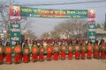 বিশেষ শোভাযাত্রা বের করছে রংপুরের বেগম রোকেয়া বিশ্ববিদ্যালয়ের ছাত্র-ছাত্রীরা।