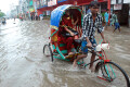 একটু বৃষ্টি হলে রাজধানীতে সৃষ্টি হয় জলাবদ্ধতা ছবিটি শনিবার কাজিপাড়া এলাকা থেকে তোলা-পিএনএস