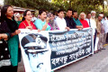 শুক্রবার জাতীয় প্রেসক্লাবের সামনে বিভিন্ন দাবিতে মানববন্ধন করে বঙ্গ বন্ধু সাংস্কৃতিক জোট-পিএনএস