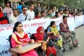 প্রতিবন্ধি বাক্তির প্রতিনিধিত্ব সকল পর্যায়ে নিশ্চিত করা সহ বিভিন্ন দাবিতে শুক্রবার মানব বন্ধন করে পি.এন.এস.পি.-পিএনএস