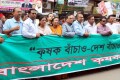 হরতালের প্রতিবাদে রববার বঙ্গবন্ধু এভিনিউতে মানববন্ধন করে বাংলাদেশ কৃষক লীগ
